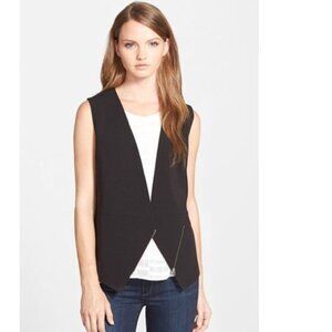 Trouvé Black Vest Asymmetrical Zipper Detail Women's Size XS